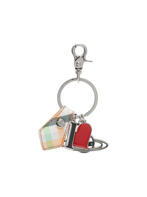 Vivienne Westwood I Love Orb tartan keyring