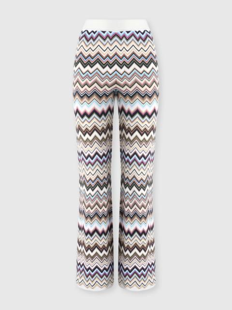 Missoni Straight-leg viscose and wool chevron trousers