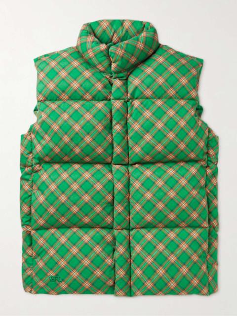 ERL Checked Quilted Cotton-Jacquard Down Gilet