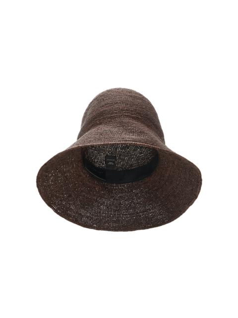 Janessa Leoné Teagan Raffia Straw Bucket Hat brown