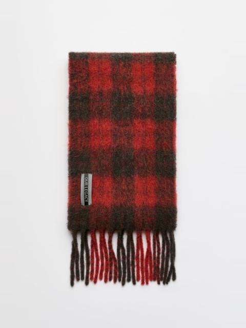Our Legacy Estate Scarf Burnt Red Plaid Fuzzy Alpaca