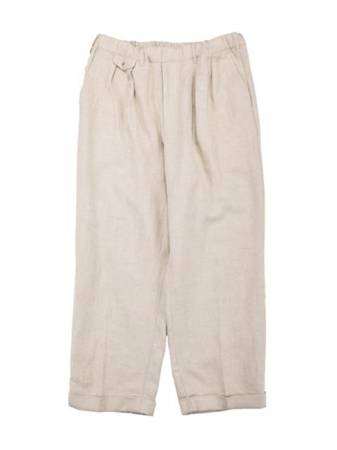 BEAMS PLUS 2Pleats Relax Trousers Linen Cotton Off White