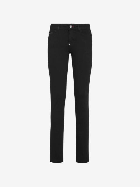 PHILIPP PLEIN logo-plaque slim-fit denim jeans
