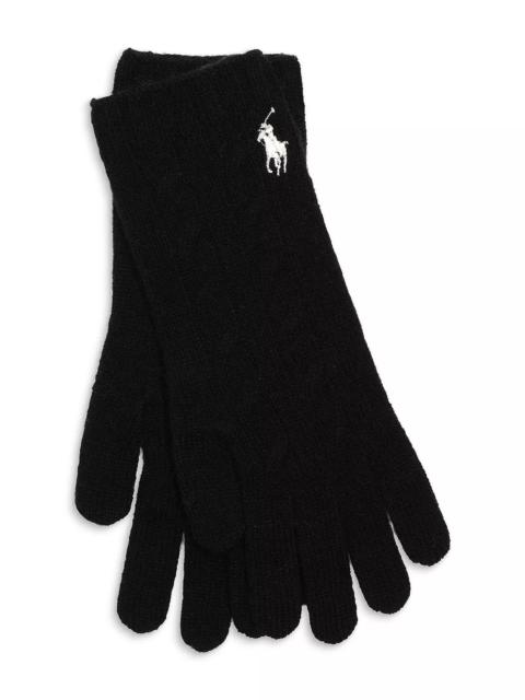 Ralph Lauren Classic Cable Wool & Cashmere Gloves