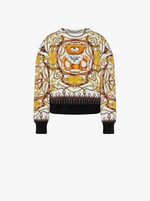 Moschino MILITARY TEDDY SCARF COTTON SWEATSHIRT
