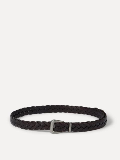 Brunello Cucinelli Braided leather belt with monili