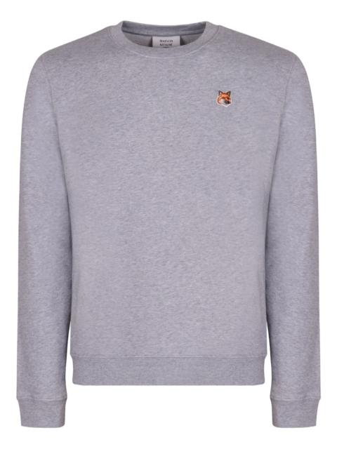 Maison Kitsuné fox-embroidered crew-neck sweatshirt