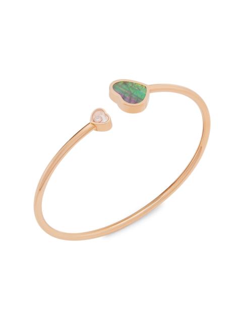 Chopard Women's Happy Hearts 18K Rose Gold, 0.05 TCW Diamond & Tahitian Mother-Of-Pearl Bangle - Rose Gold