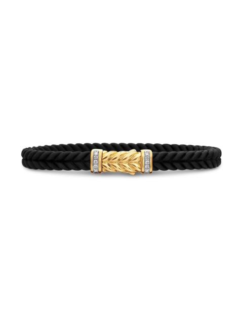 DAVID YURMAN Men's Chevron Bracelet in Rubber - Diamond