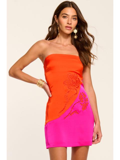 RAMY BROOK Gerrie Colorblock Strapless Mini Dress