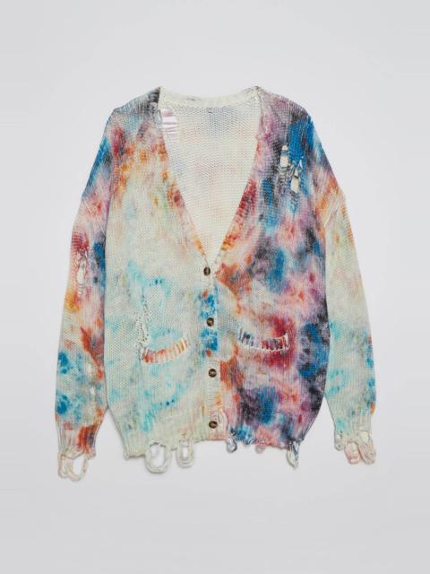 R13 JUMBO CARDIGAN - PRINTED TIE-DYE