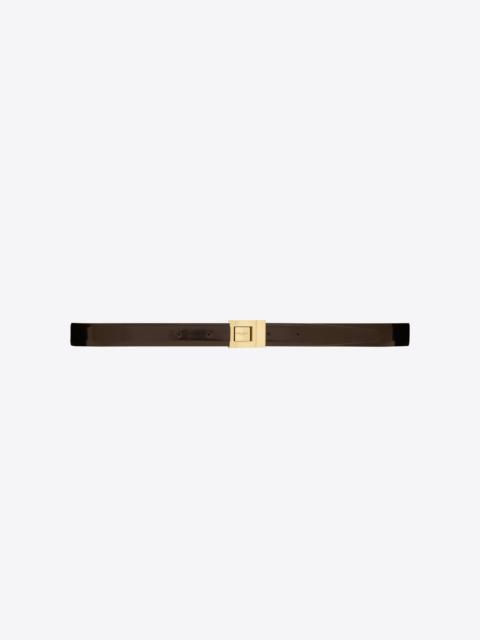 male buckle thin belt in brushed leather