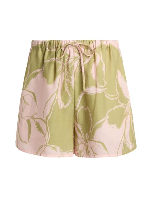 MISA Women's Asher Linen-Blend Shorts - Olive Flora