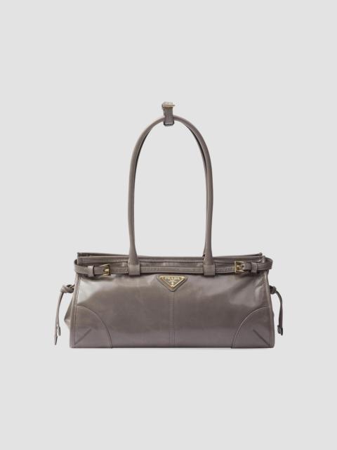 Prada Women's Bonnie Medium Leather Top Handle Bag - Grey