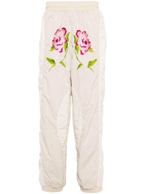 embroidered-motif track pants