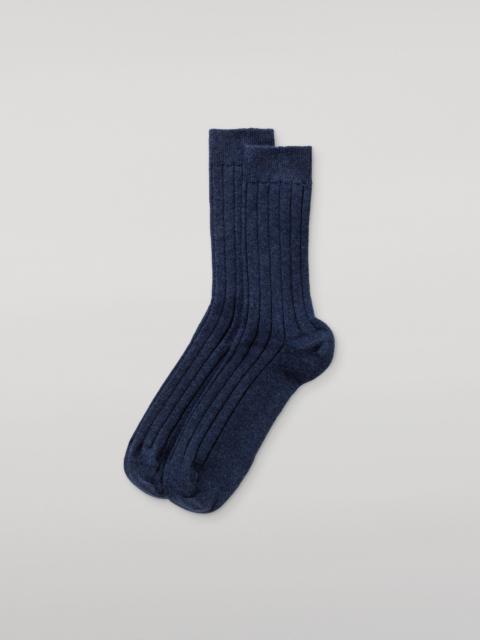 Johnstons of Elgin Fleming Men's Navy Cashmere Socks