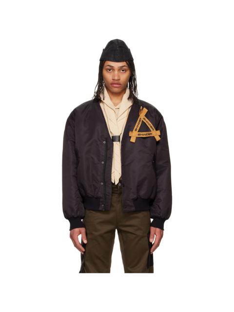 OLLY SHINDER Black V Bomber Jacket