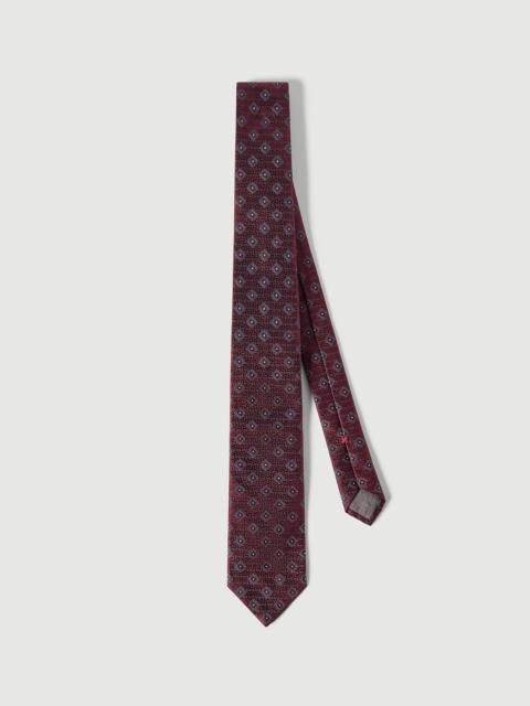 Brunello Cucinelli Silk tie with geometric pattern