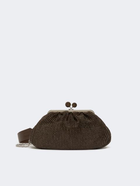 WEEKEND Max Mara Medium raffia-effect Pasticcino bag - DARK BROWN
