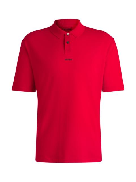 HUGO COTTON-PIQUÉ POLO SHIRT WITH LOGO PRINT