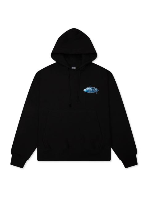 Stüssy WAVE OVAL HOODIE - BLACK