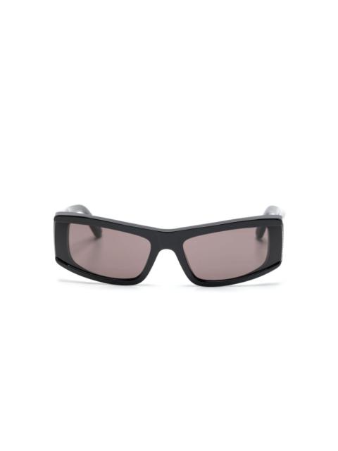 BALENCIAGA logo-print square-frame sunglasses