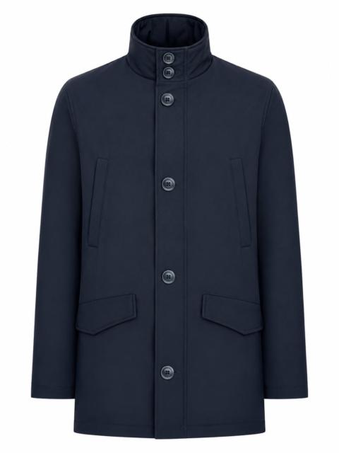 Herno TECHNICAL FABRIC COAT WITH HIGH COLLAR AND BUTTONS