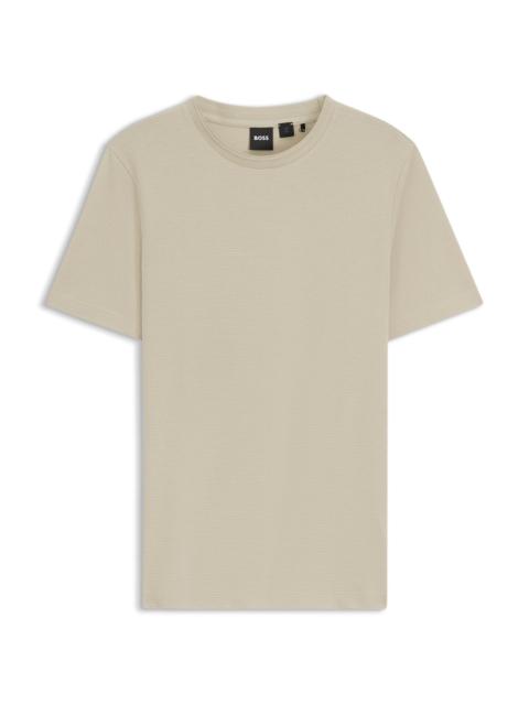 BOSS BUBBLE-JACQUARD STRUCTURE T-SHIRT IN A COTTON BLEND