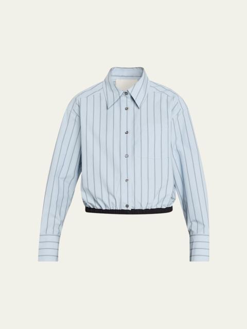 3.1 Phillip Lim Striped Cropped Button-Front Shirt