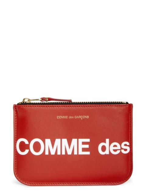 Comme des Garçons Wallets Huge Logo Small Zip Pouch in Red at Nordstrom