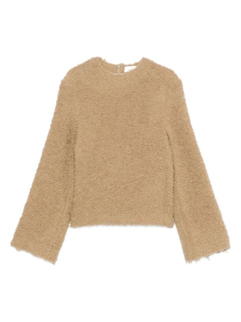 frayed-edge crew-neck sweater