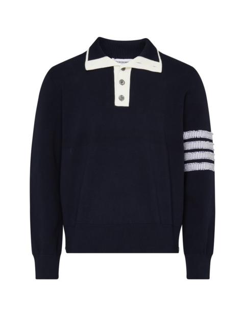 4-Bar stripe mock neck sweater