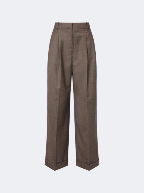 GANNI Wool-blend wide-leg pants