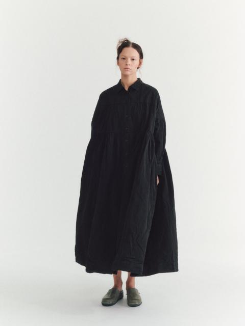 CASEY/CASEY SQUARE LONG SLEEVE DRESS - PAPER COT - PITCH BLACK