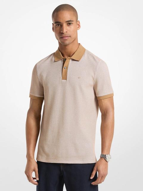 MICHAEL KORS Waffle Stretch Cotton Polo Shirt