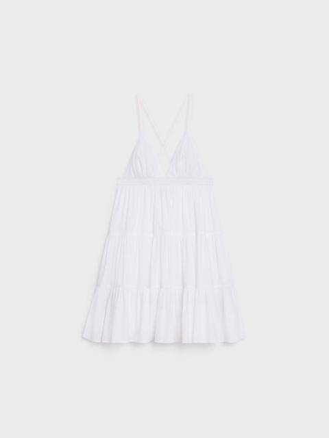 CELINE CROSS BACK MINI DRESS IN COTTON BATISTE