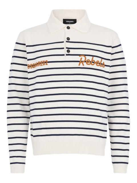 DSQUARED2 striped long-sleeves polo shirt