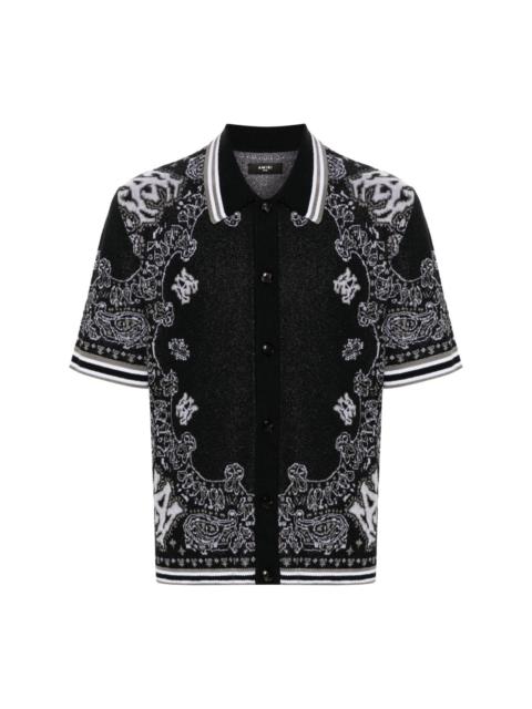 bandana-jacquard knitted polo shirt