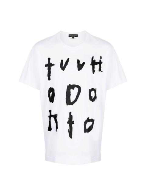 text-print cotton T-shirt