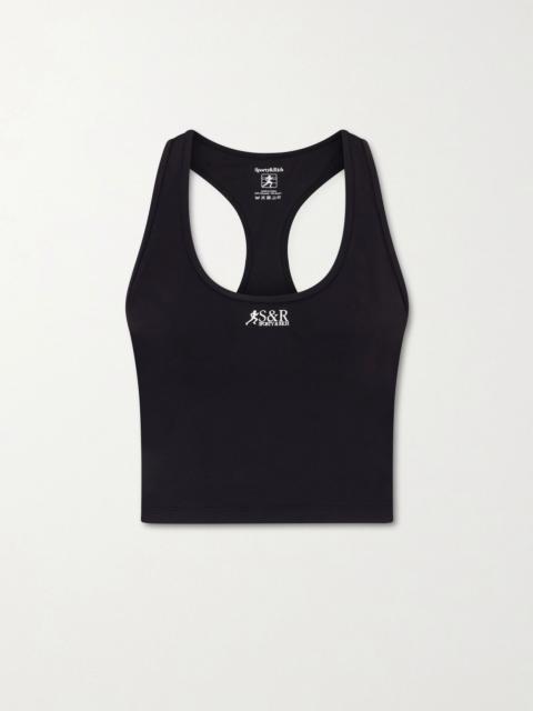 Sporty & Rich Runner Sports tech-jersey cropped tank top Black