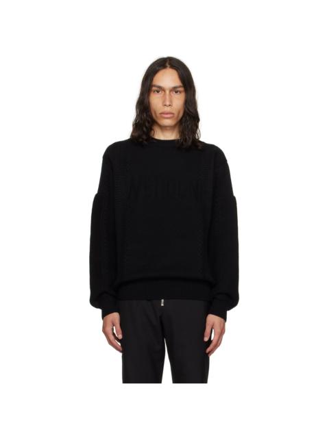 We11done Black Square Patch Sweater