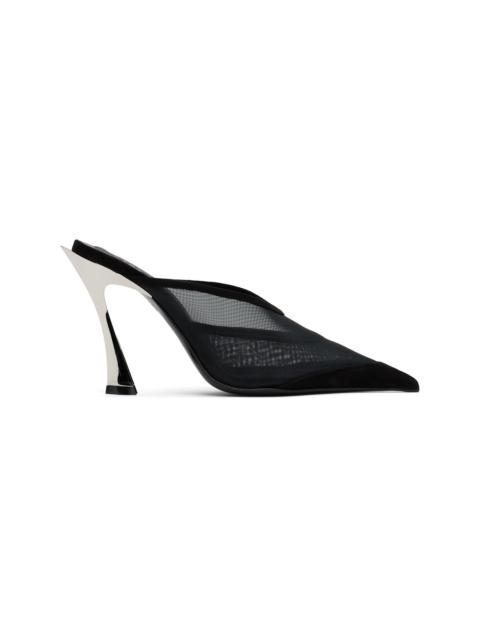 MUGLER Black Mesh Fang 95 Mules
