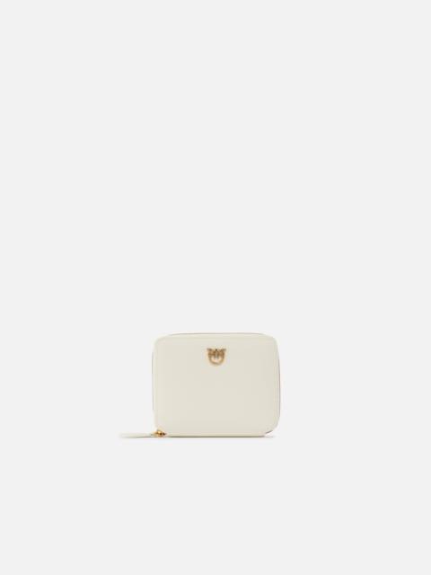 PINKO SQUARE LEATHER ZIP-AROUND PURSE