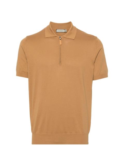 Canali knitted cotton polo shirt