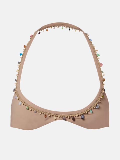 CHRISTOPHER ESBER Beach Quartz Minuscule embellished bikini top