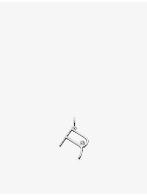MONICA VINADER Solitaire Diamond Initial R Sterling-Silver And 0.035ct Lab-Grown Diamond Pendant
