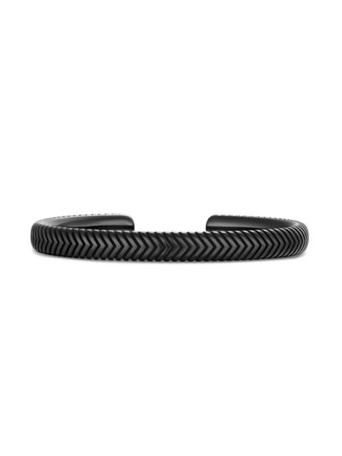 DAVID YURMAN Men's Chevron Cuff Bracelet in Black Titanium, 8MM - Black