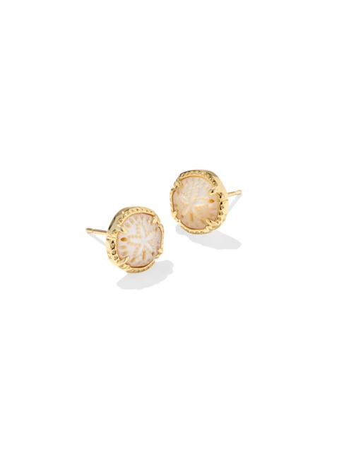 KENDRA SCOTT Sand Dollar Gold Stud Earrings