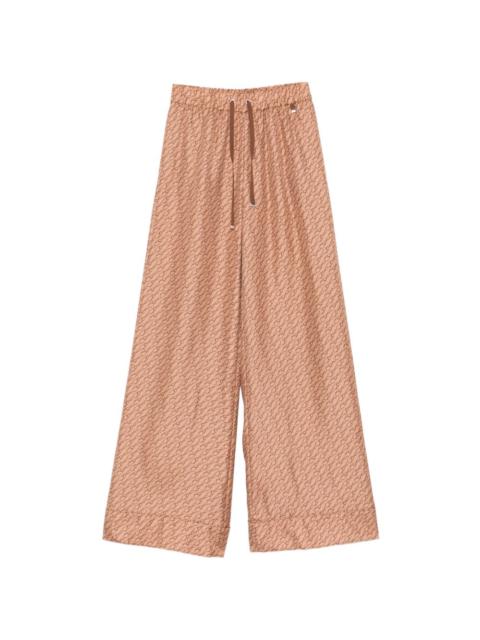 Herno drawstring patterned trousers