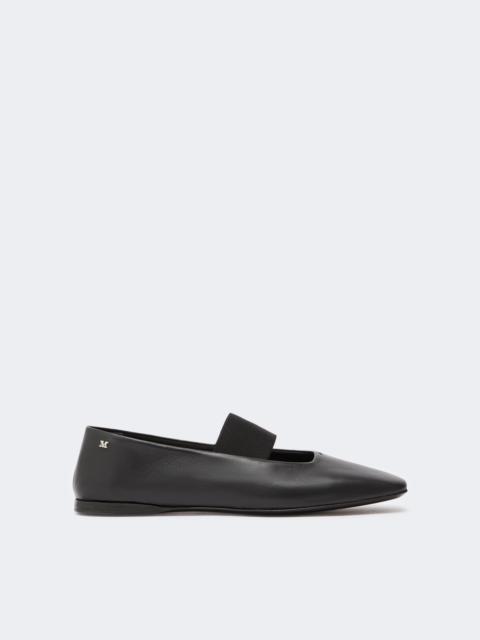 Max Mara CAUCASO Nappa leather ballet flats - BLACK